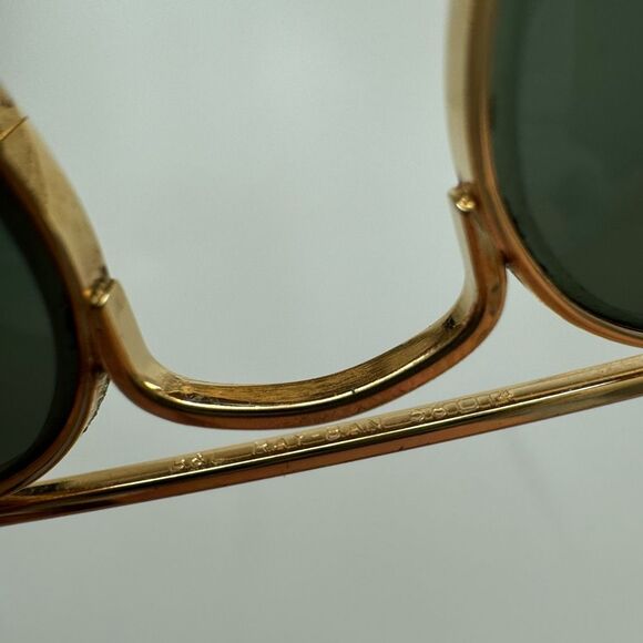 Vintage B&L Ray-Ban Aviator Sunglasses 58mm Gold Frame USA Made G15 Lens Unisex - Picture 8 of 11
